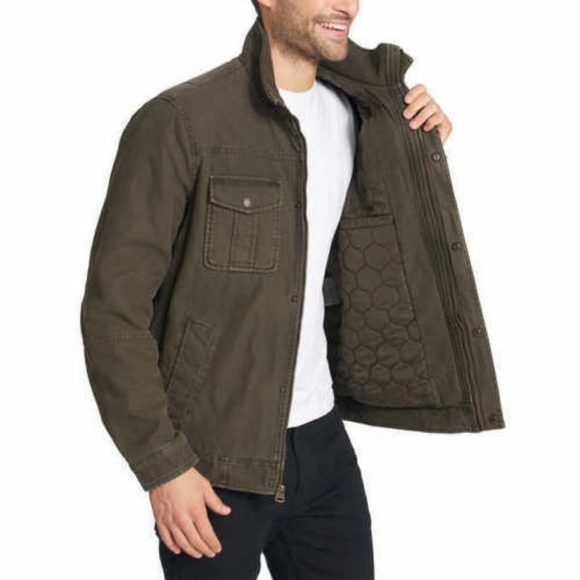 Levi's Men's Trucker Field Canvas Zip Jacket Olive - Picture 3 of 4
